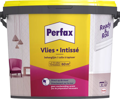 Perfax Fertigrollen-Tapetenklebevlies 9 kg | Vliestapete Tapetenkleister | Tapetenkleber transparent | Tapetenkleister für alle Oberflächen
