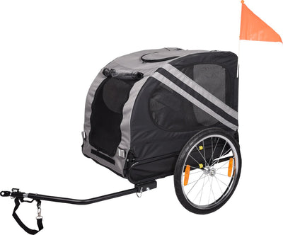 Flamingo Fahrradanhänger – Hundefahrradanhänger – Hundeanhänger – faltbarer Hundefahrradanhänger – Hundefahrradanhänger für kleine und große Hunde – Grau Schwarz, 80 × 57 × 64 cm | geeignet für Fahrrad E-Bike – langlebig, zuverlässig und stylisch!