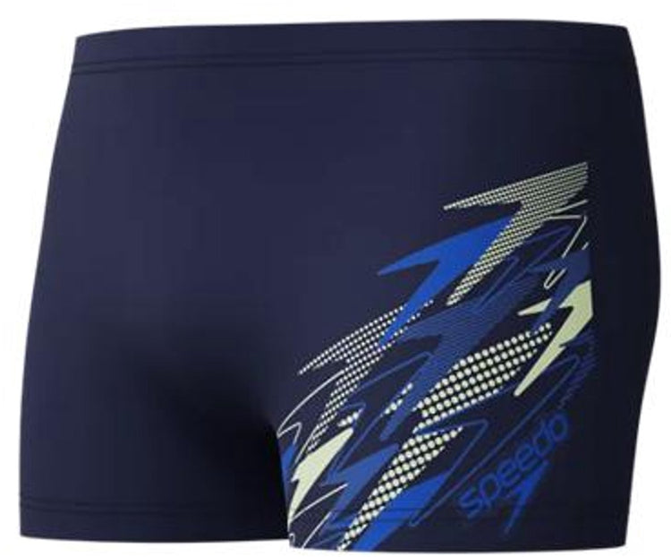 Speedo Medley Logo Aqua Shorts Herren – Enge Badeshorts Herren – Formbeständige Schwimmboxer Herren – Sport-Badehose Herren mit Kordelzug – Marineblau – XXXL