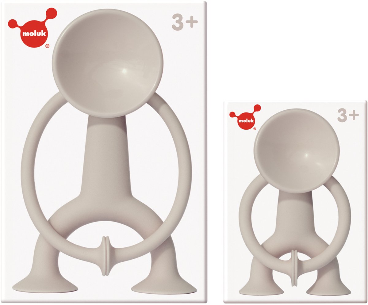 Moluk Boogi Actionfigur Junior – Beige – H7,5 cm – mit Saugnäpfen für jede glatte Oberfläche – 3 Jahre