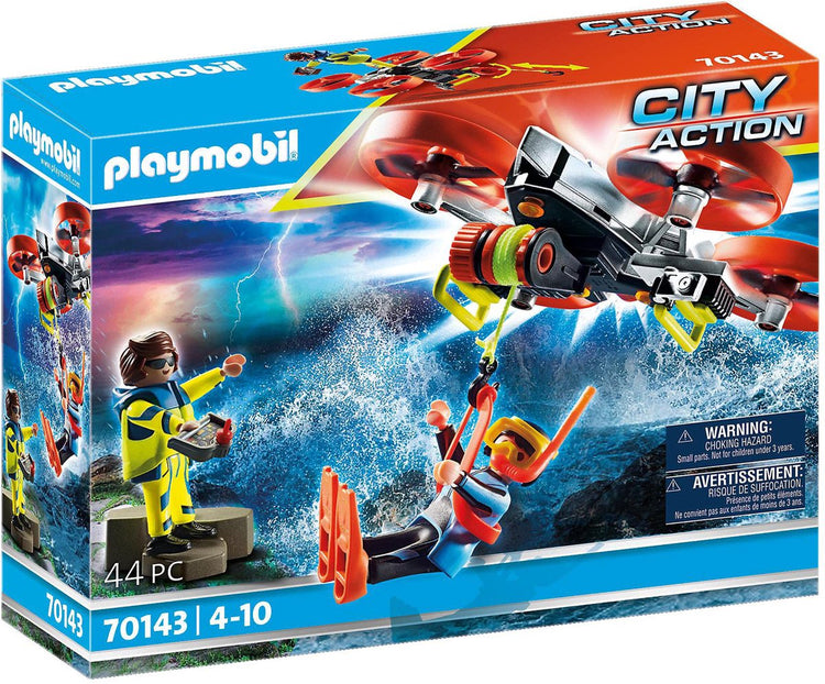 Playmobil City Action Seenotrettung: Rettungstaucher mit Rettungsdrohne – 70143