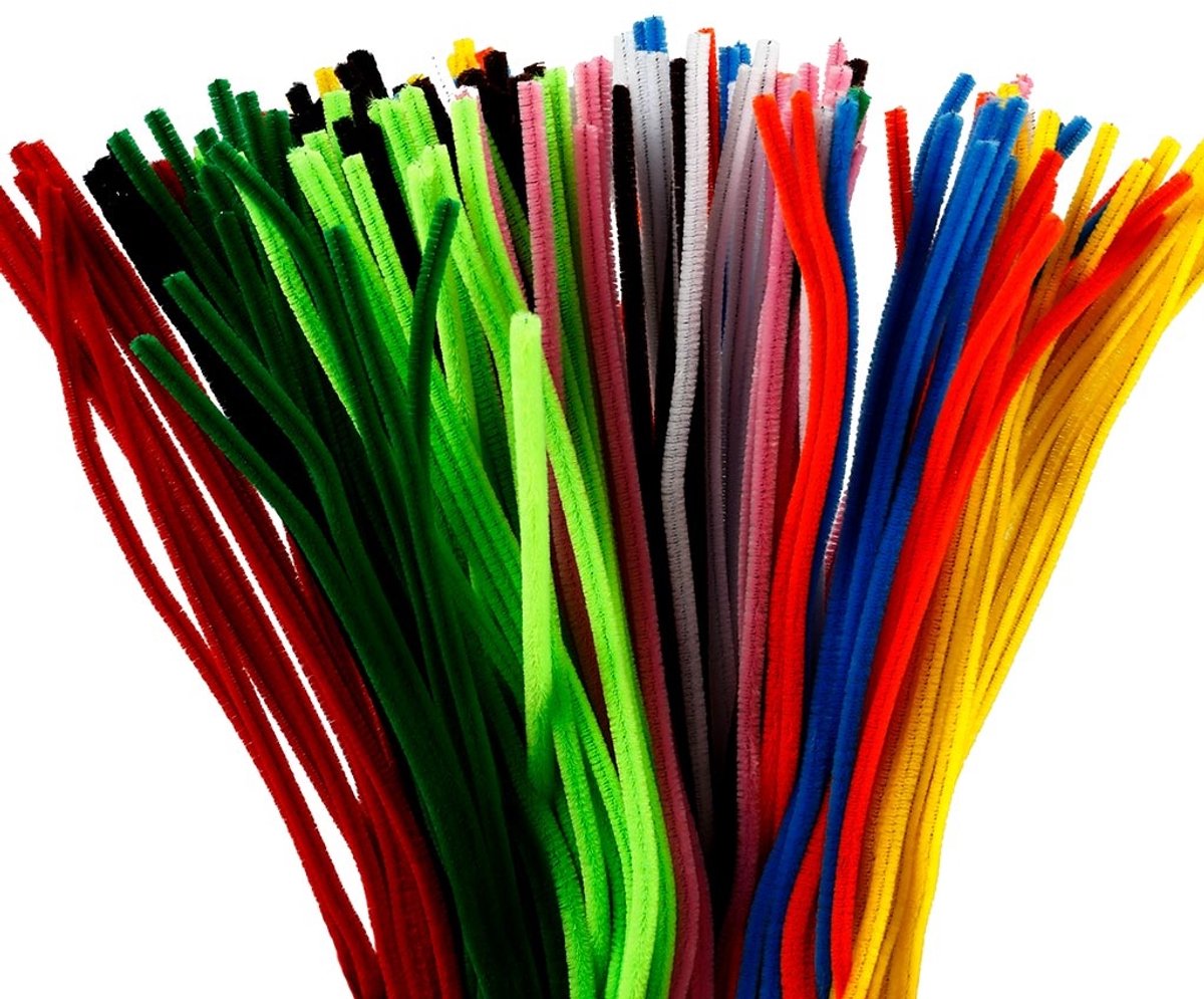 Creativ Company Chenille, L: 45 cm, Stärke 6 mm, verschiedene Farben, 200 div. 1 Box