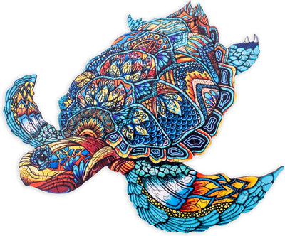 Engelhart Holzpuzzle Schildkröte – 128 einzigartige Puzzleteile – Holzpuzzle im A4-Format – Tierpuzzlespiel – entspannendes Denkspiel – inklusive Aufbewahrungsbox –