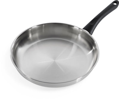 BK Bold Bratpfanne 28 cm – ohne PFAS-freie Antihaftbeschichtung – Induktionsbratpfanne – Bratpfanne aus Edelstahl – ofenfest bis 160 °C – Kaltgriffe – ohne Deckel – Silber
