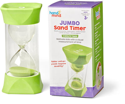 Lernressourcen Sanduhr-Spielzeug – Jumbo-Sanduhr 2 Minuten grün. - 3+