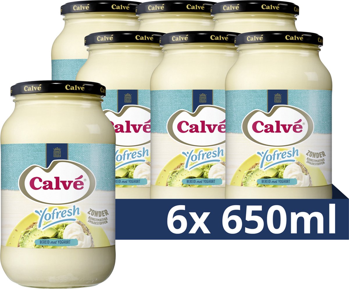 Calvé Mayonnaiseglas - Yofresh - 6 x 650 ml - Vorteilspack