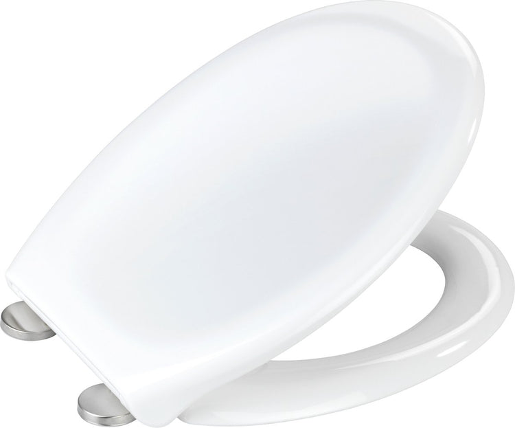 Wenko WC-Sitz iOS – Thermoplast weiß – Easy-Close-Soft-Close-Verschluss – Fix-Clip-Befestigung aus Edelstahl – WC-Sitz – WC-Sitz – weiß