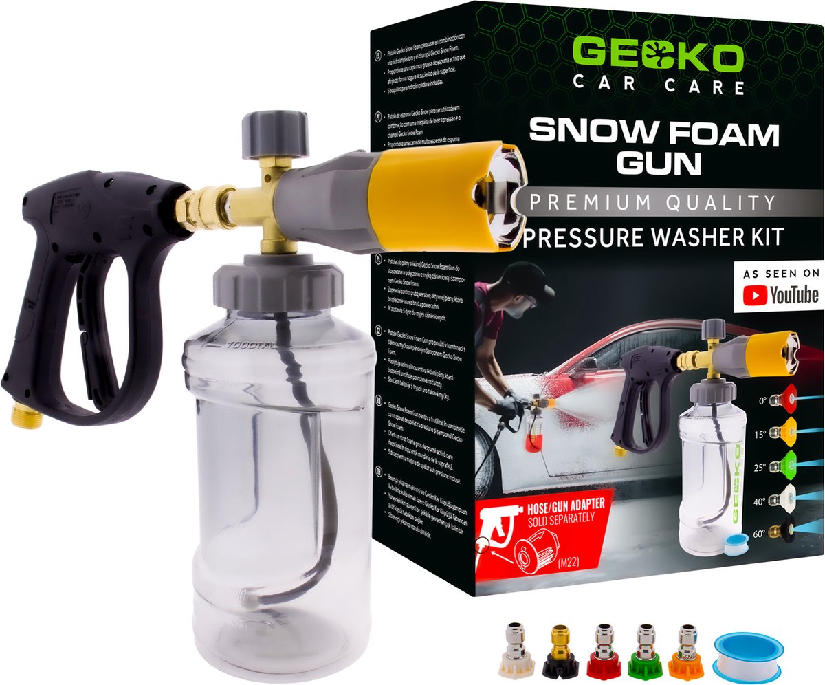 Gecko Autopflege Gecko Schneeschaumpistole mit Adaptern – Schaumsprüher Autowäsche