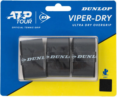 Dunlop ATP Viper-Dry Overgrip Schwarz 3St