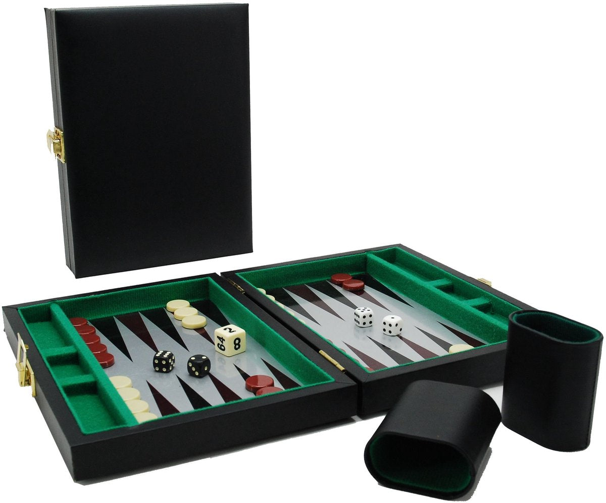 Hot Games Backgammon Koffer magnetisch schwarz 23x17