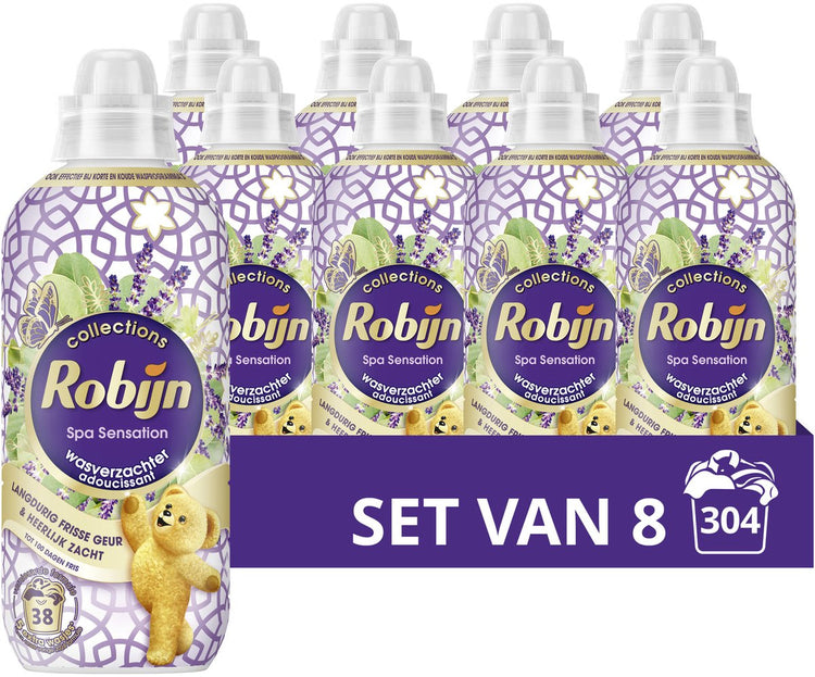Robijn – Weichspüler – Spa Sensation – 8 Flaschen – 304 Waschgänge – Vorteilspack