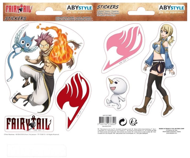 Abystyle Fairy Tail – Aufkleber – 16 x 11 cm, 2 Blatt – Natsu Lucy