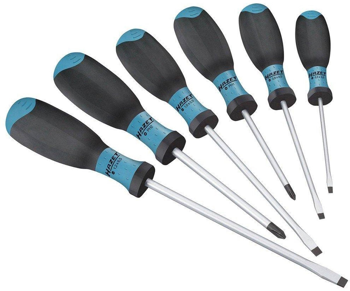 Hazet Schraubendreher-Set 810spc 6 – Schlitzprofil, Kreuzschlitzprofil PH – 6-teilig – 0,5 x 3,0 – 1,2 x 6,5 – PH1 – PH2