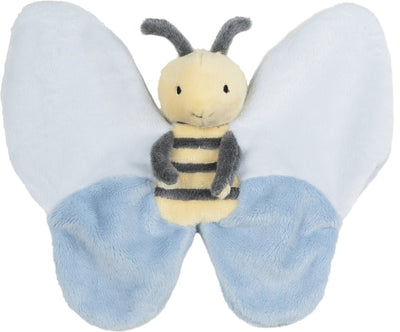 Glückliches Pferd bei Benja Kuscheltuch - blau gelb - Babygeschenk