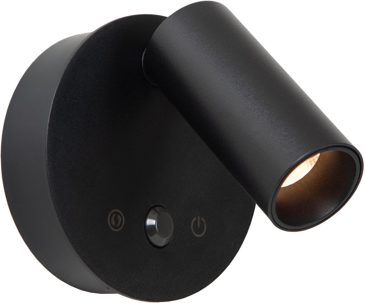 Lucide toni – wiederaufladbare Wandstrahler Wandleuchte – wiederaufladbarer Akku – ø 8,1 cm – LED dimmbar – CCT – 1x2W 2700K 4000K – Bewegungssensor (schaltbar) – magnetisch – schwarz