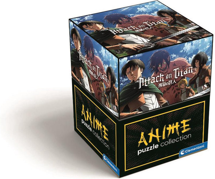 Clementoni – Puzzle 500 Teile hochwertige Sammlung Anime – Würfel – Attack on Titan, Puzzle für Erwachsene und Kinder, 14–99 Jahre, 35139