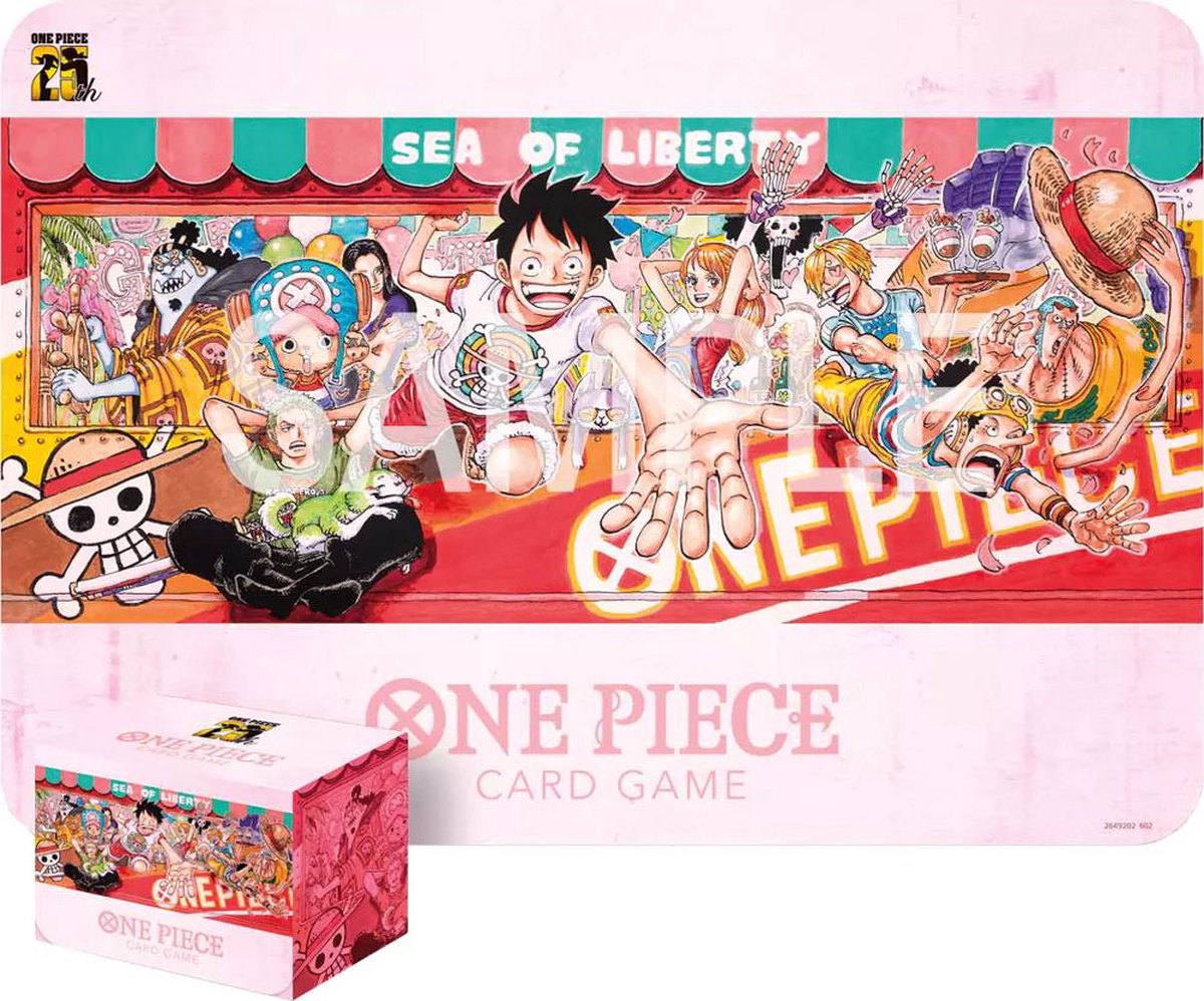 Bandai Namco Bandai One Piece TCG 25th Anniversary Spielmatten-Kartenetui-Set (Verschiedenes) Neu