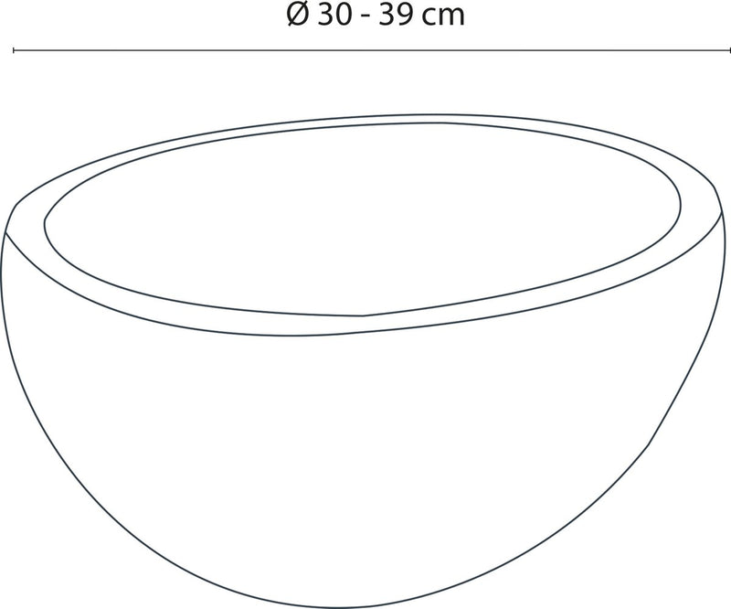 Differnz Nusa Waschbecken - Flussstein - ã˜ 30-39 cm