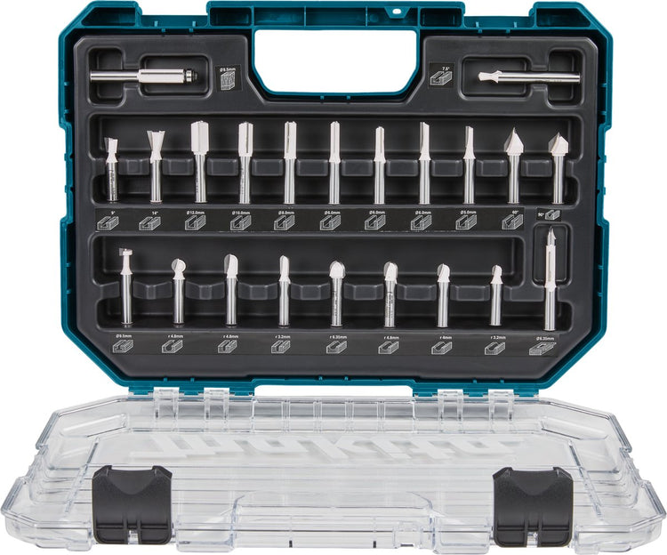 Makita-Zubehör d-74784 | Frässet 8mm | 22-teilig | im Kunststoffkoffer - D-74784