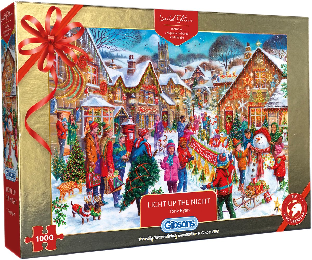 Gibsons Puzzle Christmas Edition – 1000-teiliges Puzzle, das die Nacht zum Leuchten bringt.