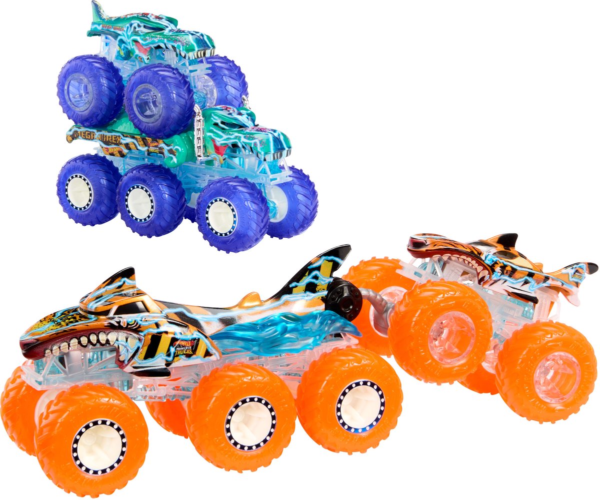 Hot Wheels Monster Trucks – Big Rig und Truck Multipack Tiger Shark und Mega-Wrex