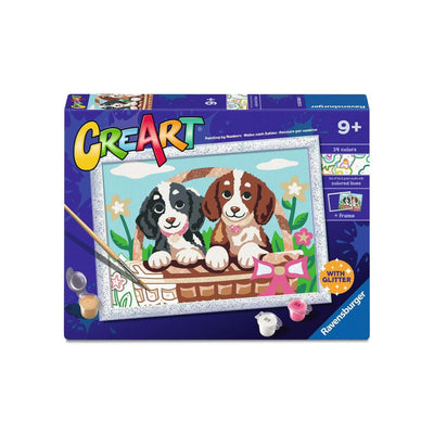 Ravensburger Kreart Gemälde auf Number Dogs im Korb