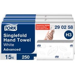 Tork Handtücher 290253, weißes Recyclingpapier