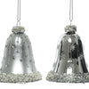 Decoris Weihnachtsanhänger-Set, Uhren-Set, 2 Stück, Silber