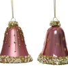 Decoris Weihnachtsanhänger-Set, Uhr-Set, 2 Stück, rosa