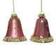 Decoris Weihnachtsanhänger-Set, Uhr-Set, 2 Stück, rosa