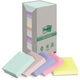 Haftnotizen, Post-it, recycelt, 76 x 76 Stück, 16-teiliges Farbsortiment aus Karton