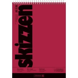 Skizzenblock braun 17 x 24 cm rot