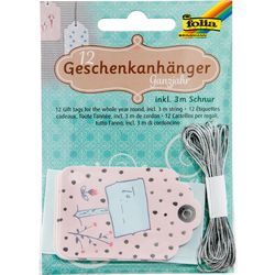 Papier-Geschenkanhänger Folia Ganzjahres-Farbsortiment 12 Stück