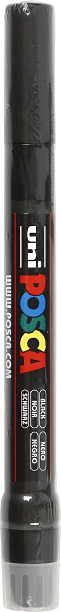 UNI-POSCA POSCA-Marker, AFM PCF350, Leitungsdicke 1-10 mm, Pinsel, schwarz, 1 Stück