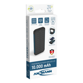 Ansmann Outdoor Powerbank mit Solarpanel, LED-Lampe, 2x USB-A Poort