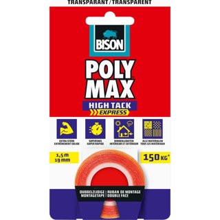 Bison Poly Max Tape transparent 1,5 m