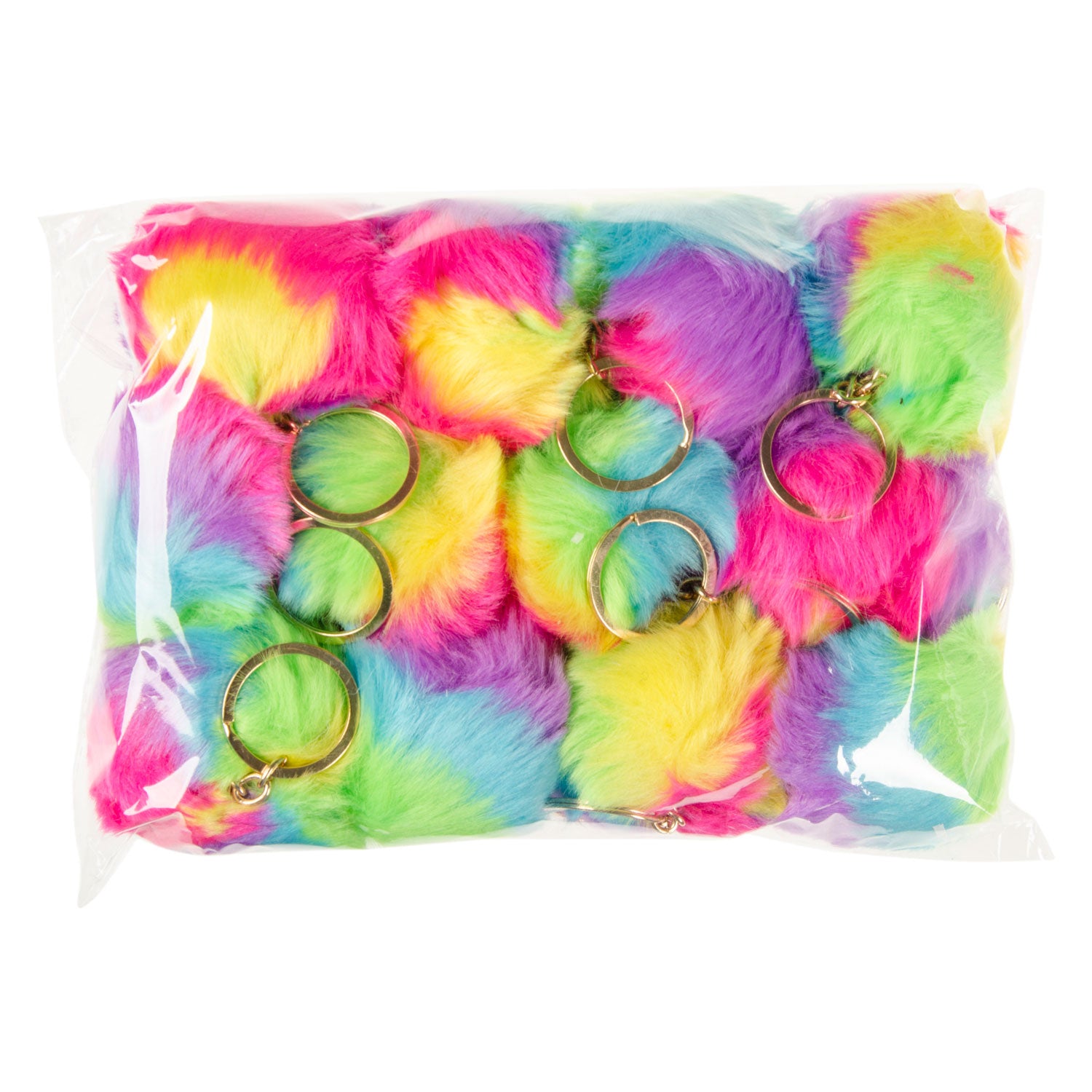 LG importiert flauschige Key Ring Rainbow Ball, 12st.