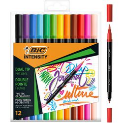 Dual-Filzstifte Bic 989695, Farbsortiment, 12 Stück