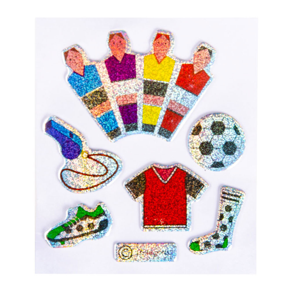 LG-Imports-Aufkleber Fußball glitzern