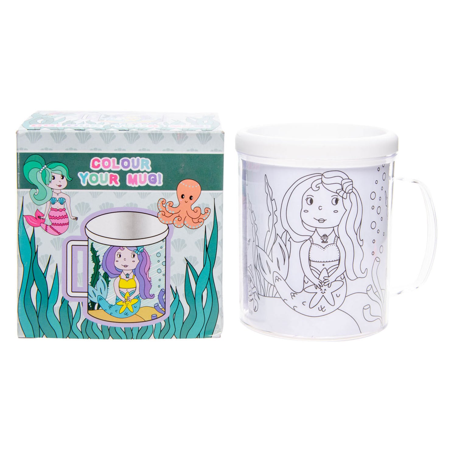 Färbe deine eigene Tasse Meerjungfrau