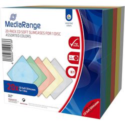 CD-DVD-Hülle Media Range Soft Slim Cases Box37 Farbsortiment 20 Stück