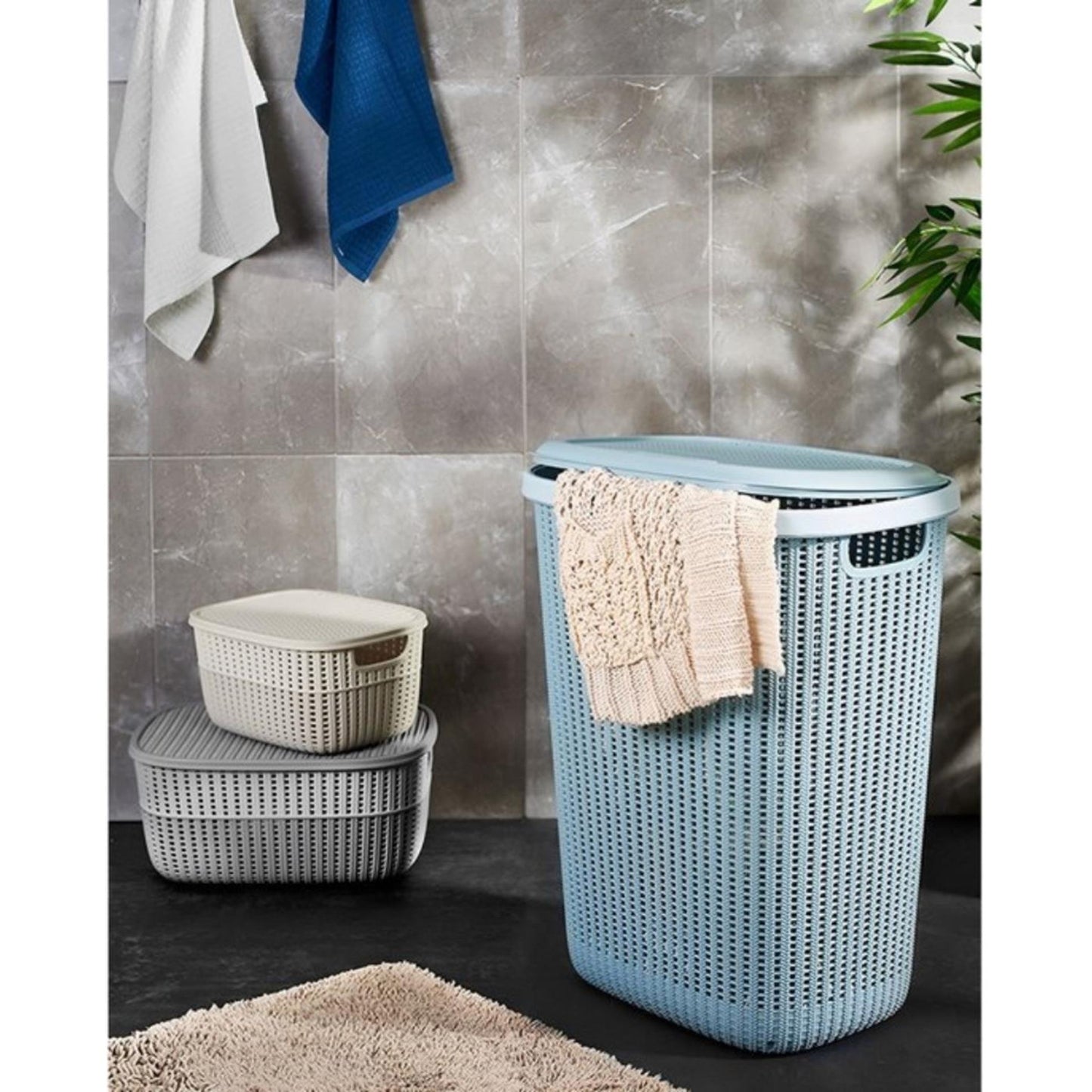 Keeper Wäschebox Arne Blau 57l