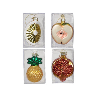 Decoris Weihnachtsanhänger Obstglas 7cm
