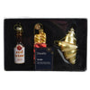 Decoris Weihnachtsanhänger Francaise 3-teiliges Set aus Glas