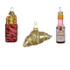 Decoris Weihnachtsanhänger Francaise 3-teiliges Set aus Glas