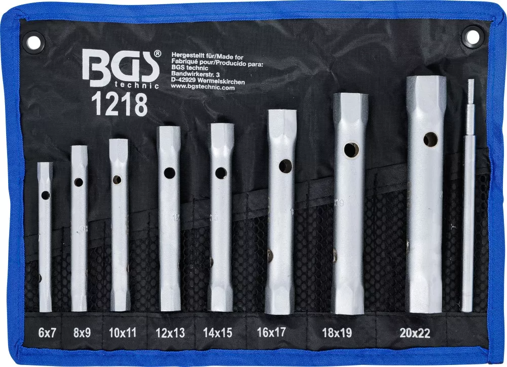 BGS Technic Steckschlüsselsatz SW 6 x 7 - 20 x 22 mm 9-tlg.