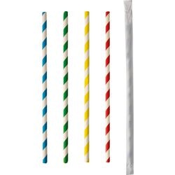 Papstar Papierstrohhalme 20 cm schwarz und weiß