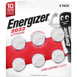 Lithium-Knopfzellen-Batterie-Energizer CR2032 6 Stk