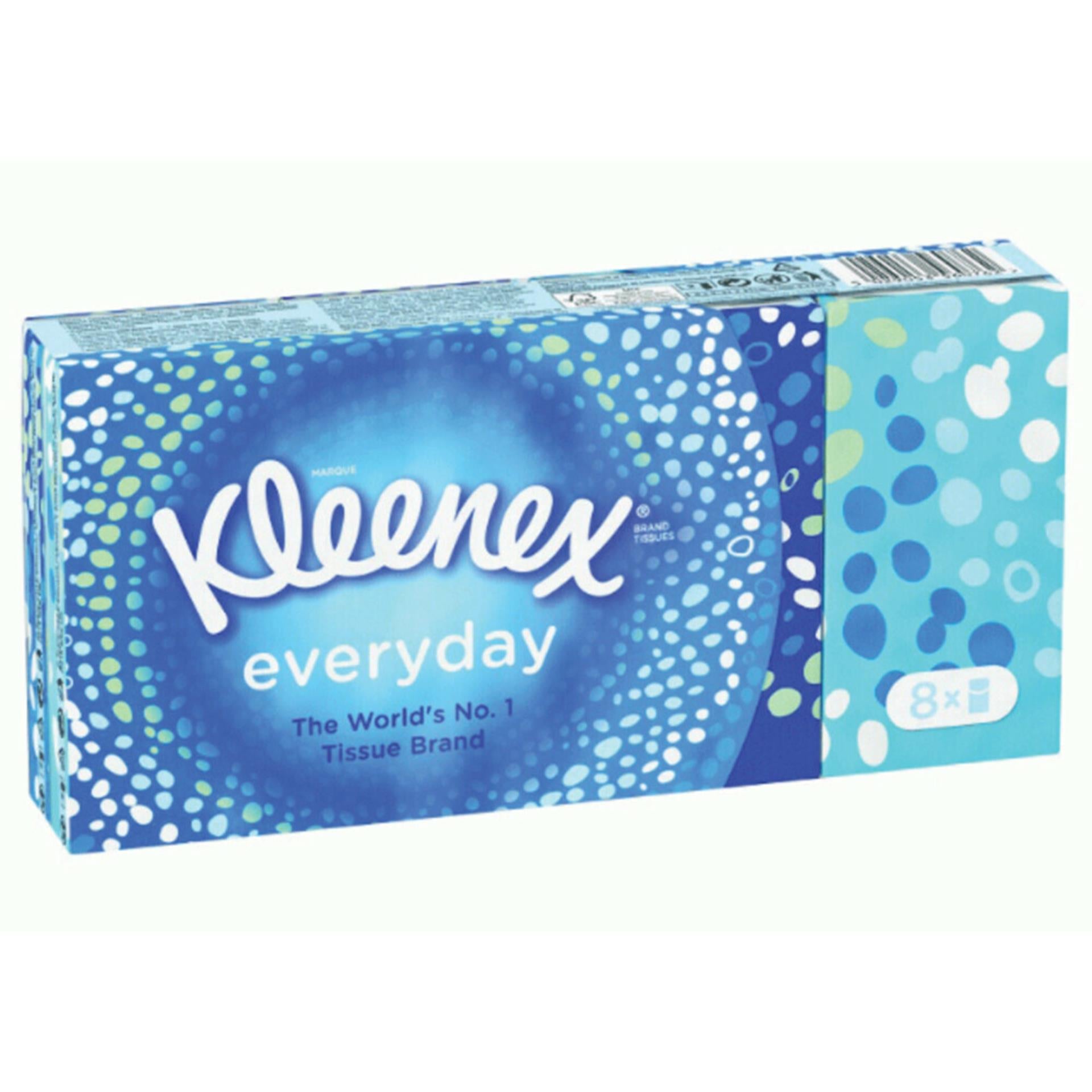 Kleenex-Taschentücher, Packung mit 8 x 9 Stück