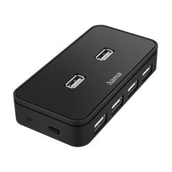 Hama USB-Hub mit Netzteil 200123 7 Ports Schwarz